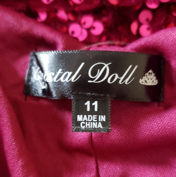Crystal Doll Pink Sequin One-Shoulder Gown - Picture 6 of 6